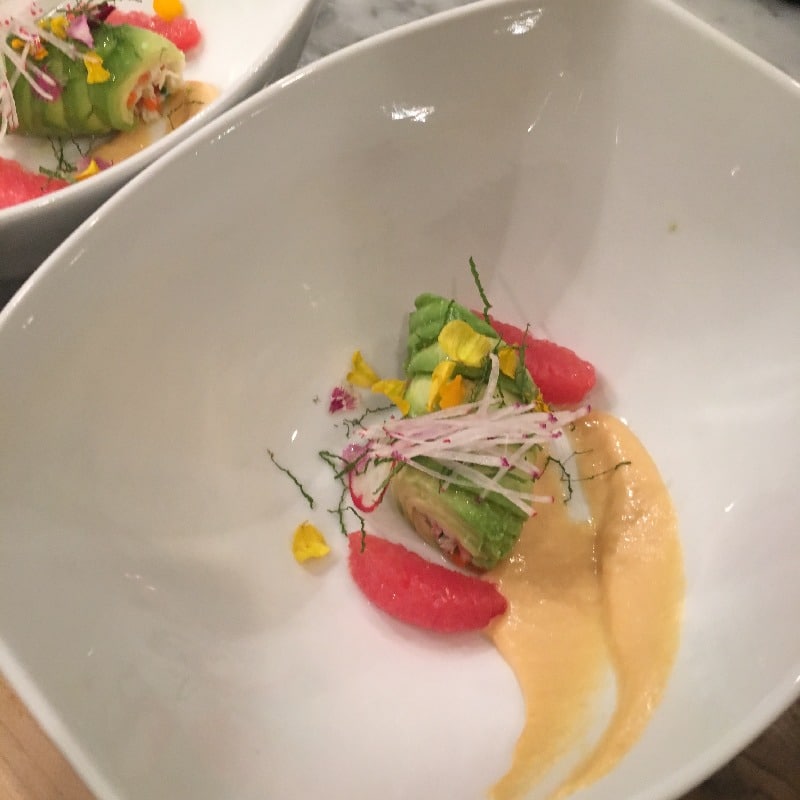 King crab and avocado cannelloni