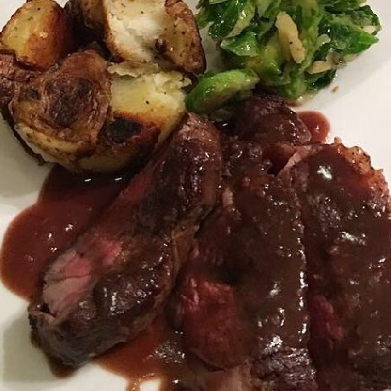 Steak with Port Demi Glace