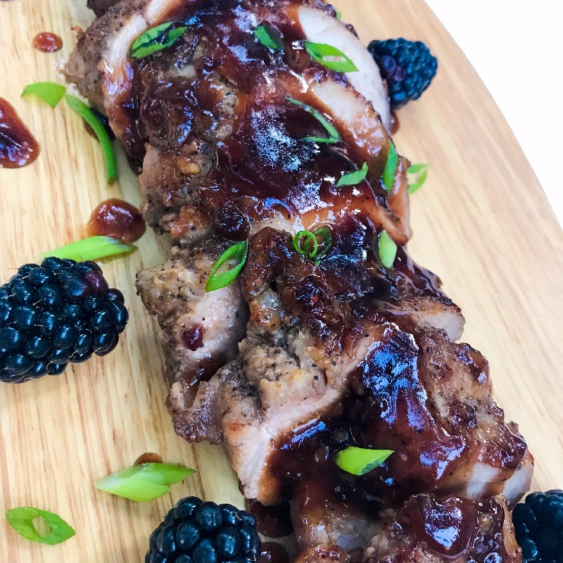Blackberry hoisin pork tenderloin