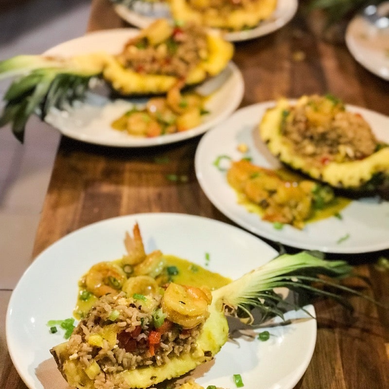 Curry shrimp w/ pineapple fried rice