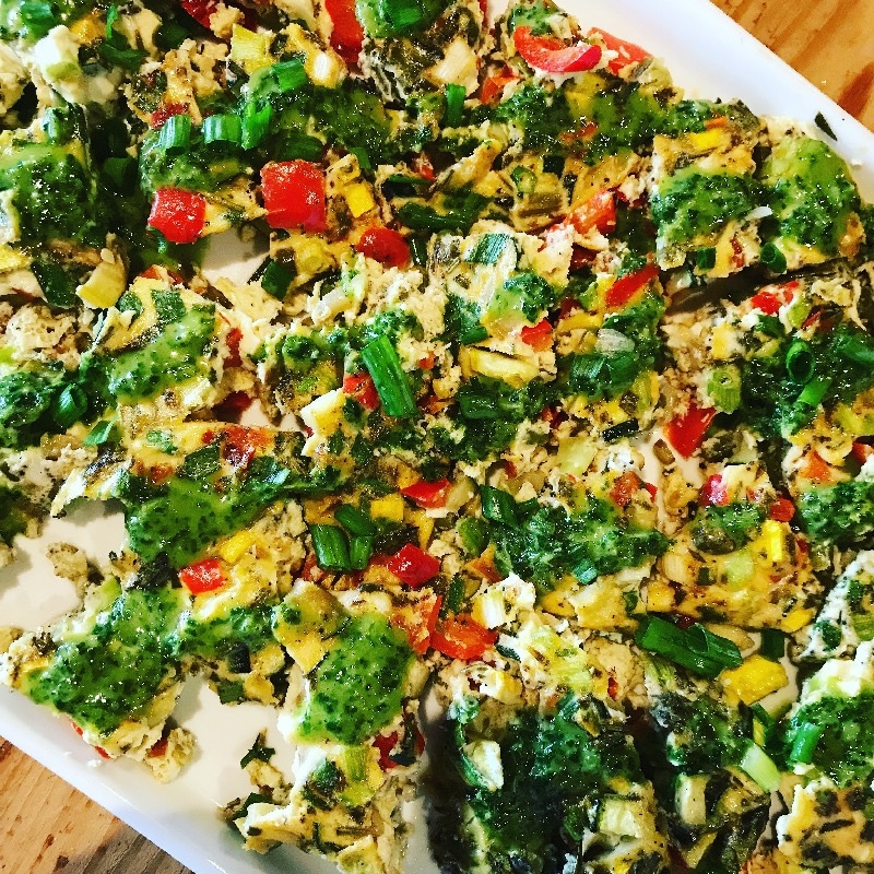 Organic Frittata with Basil Dressing
