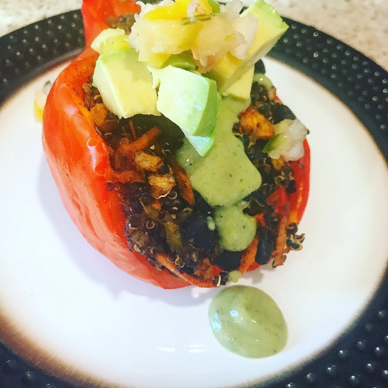 Organic Vegetable Stuffed Red Pepper 