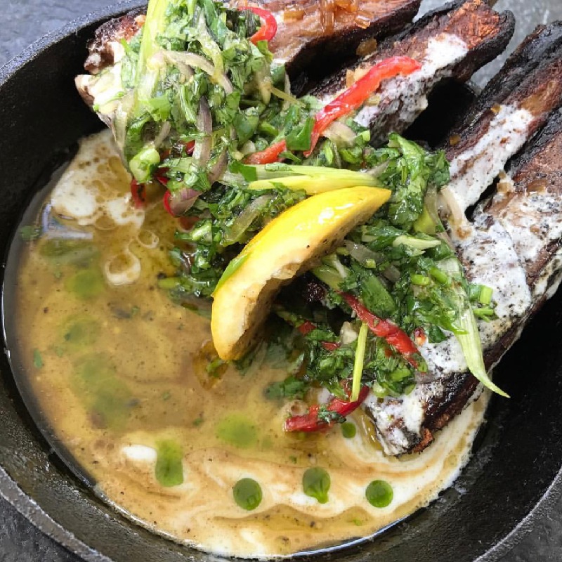 Lamb Ribs by private chef shawn on table at home