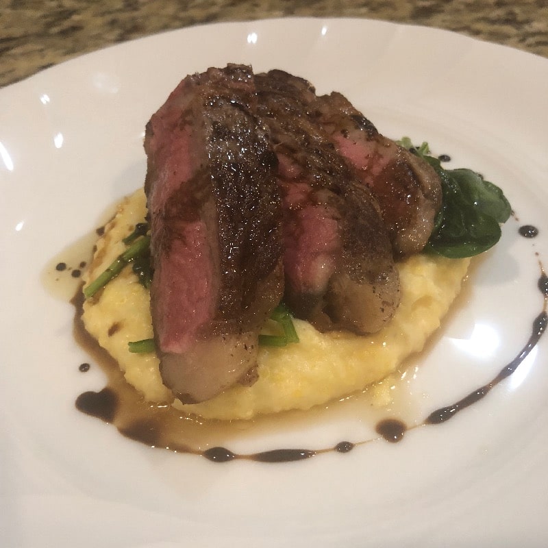 Steak and polenta 