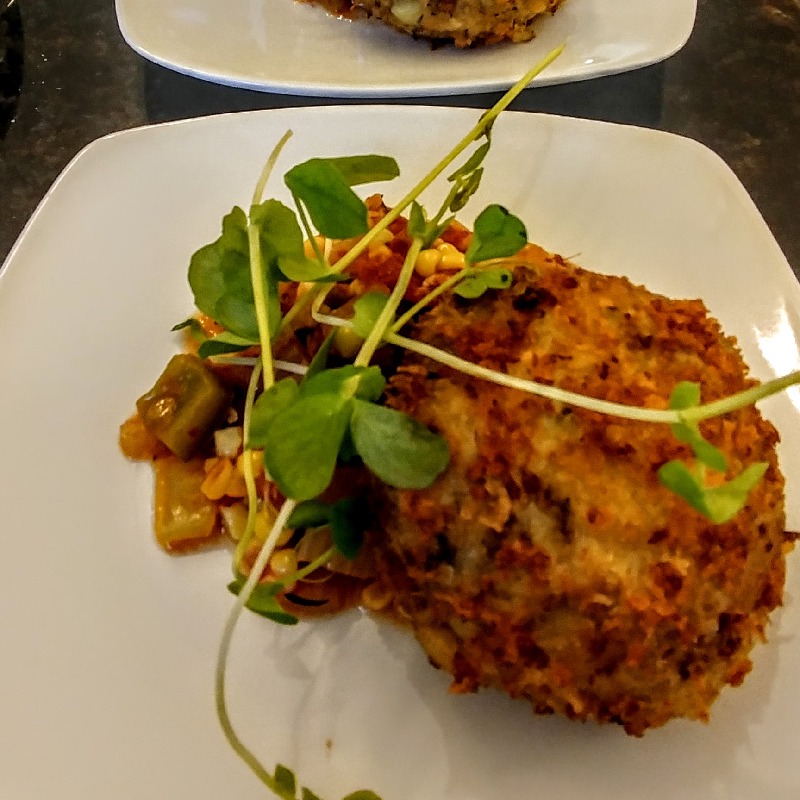 Crabcakes Maque Choux