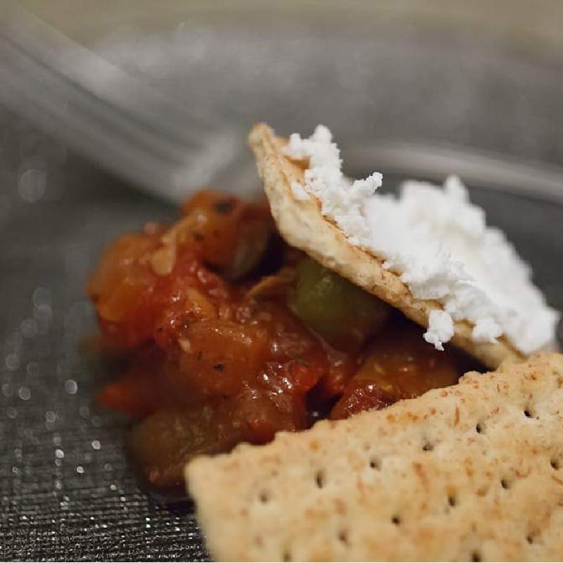 Ratatouille with Chevre and Cracker