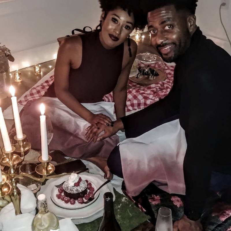 Shown is Flourless Chocolate Cake for 2