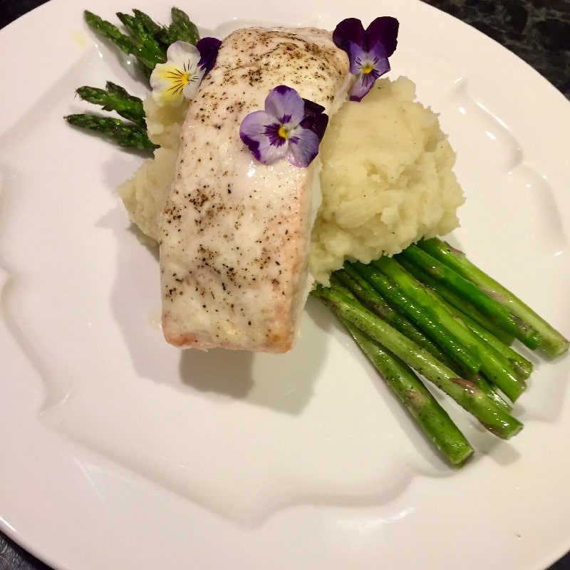Baked Alaskan salmon
