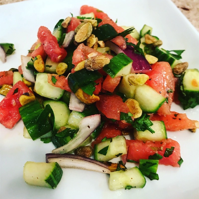 Watermelon & Cucumber Salad