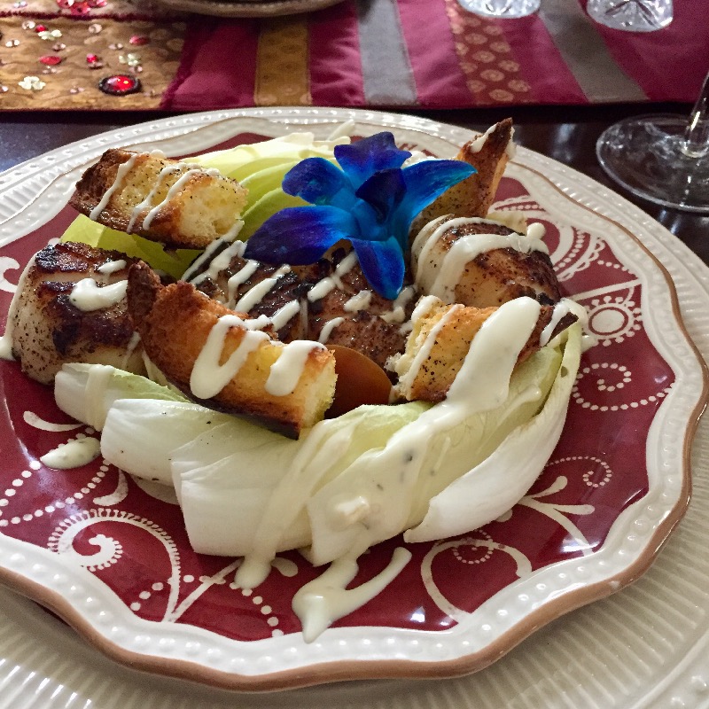 Caesar (scallops pictured)