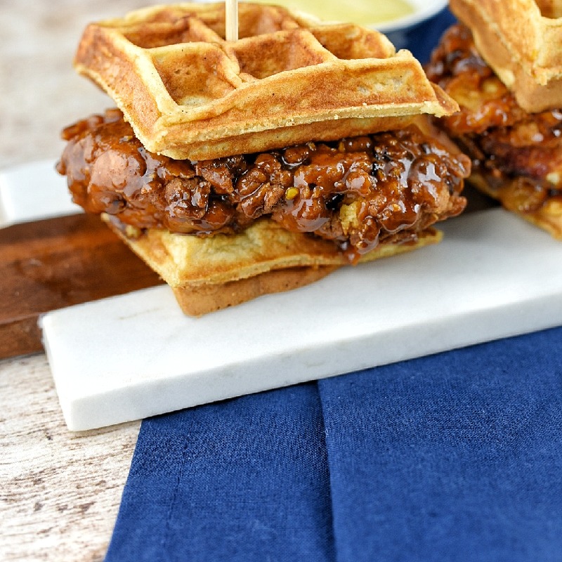 chicken and waffle slider