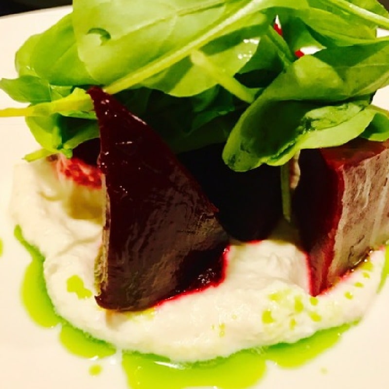 roasted beets and whipped burrata
