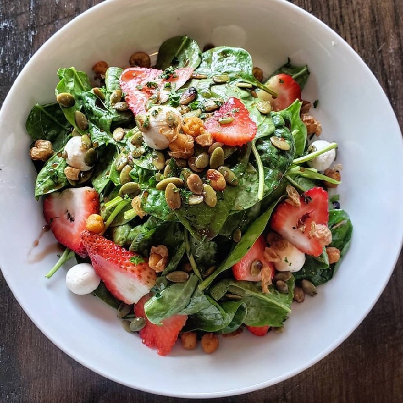 Strawberry Spinach and Goat Cheese 