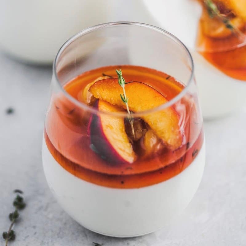Grilled Peaches with Buttermilk Panna Cotta