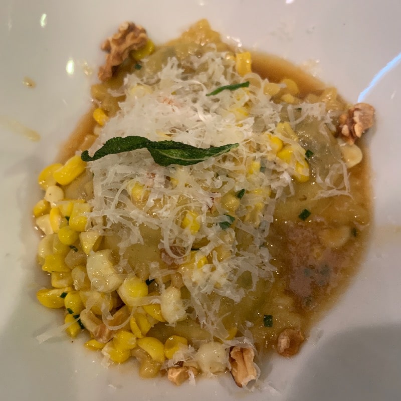 Handmade mushroom raviolis