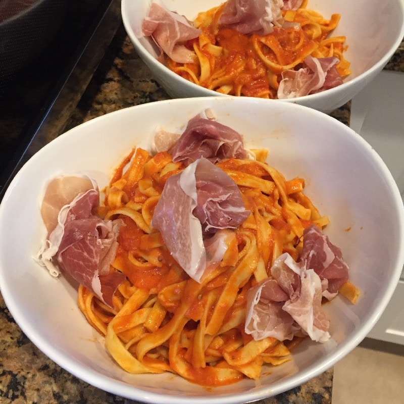 Handmade fettuccine (pictured with vodka sauce)