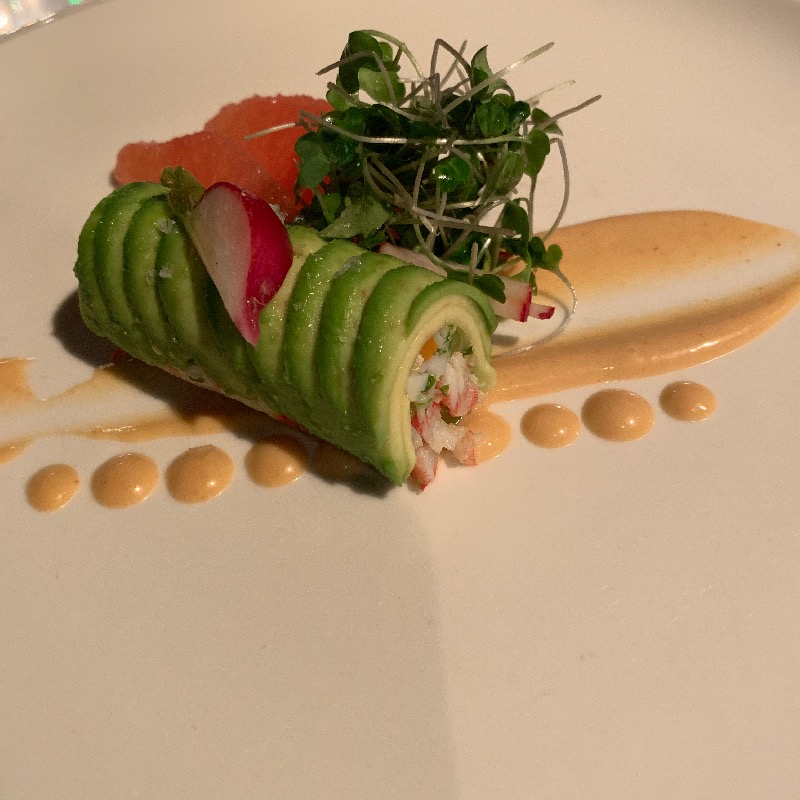 King crab and avocado cannelloni 