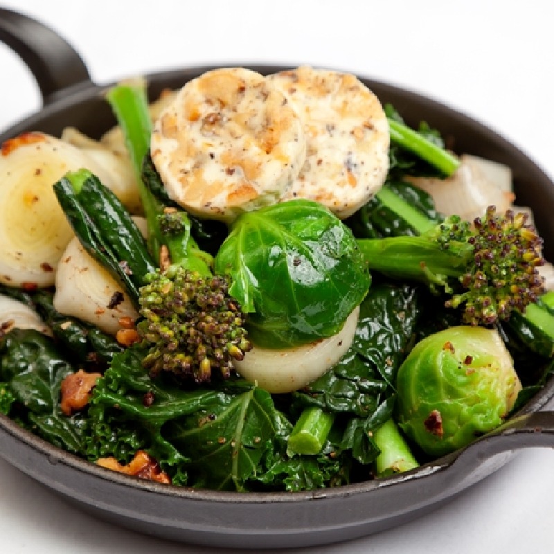 Mixed Green Vegetables with Walnut Butter