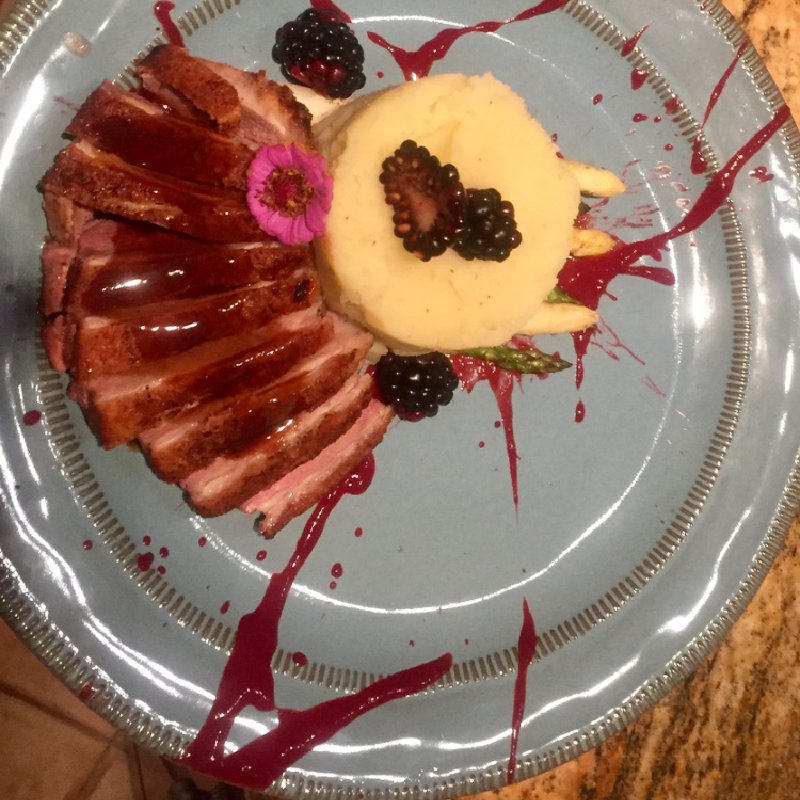 Duck breast with blackberry