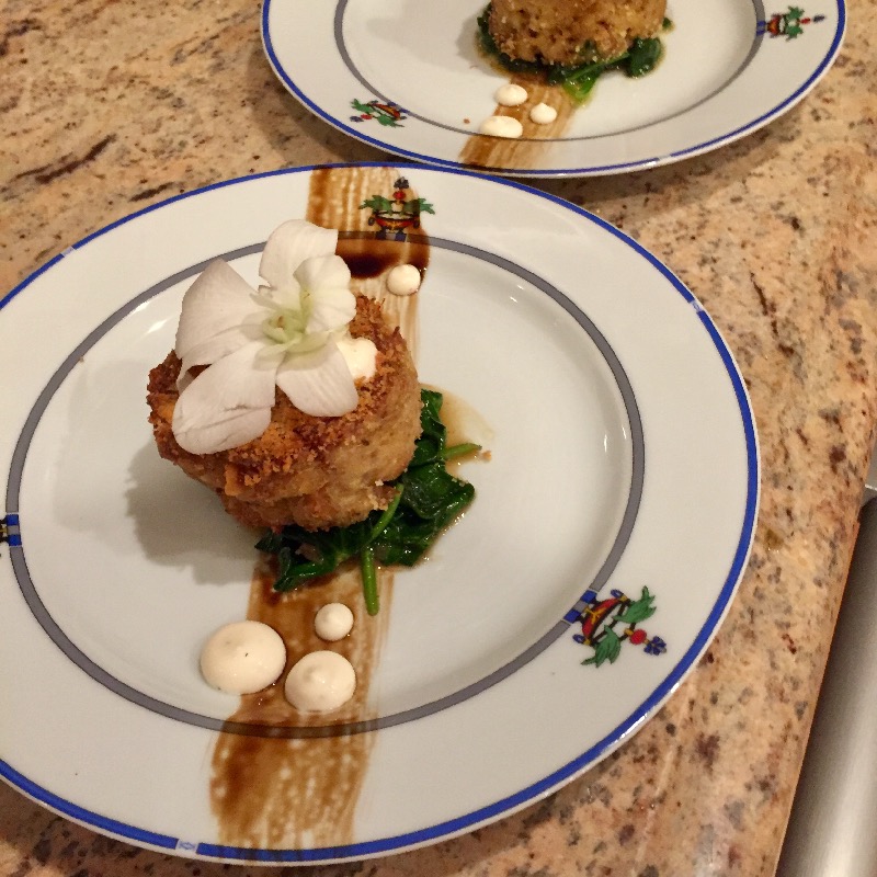 Crab cake (pictured as entree)