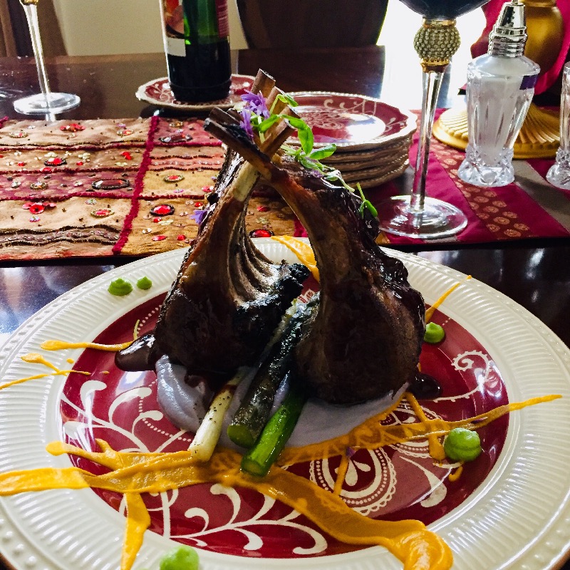 Roast rack of lamb