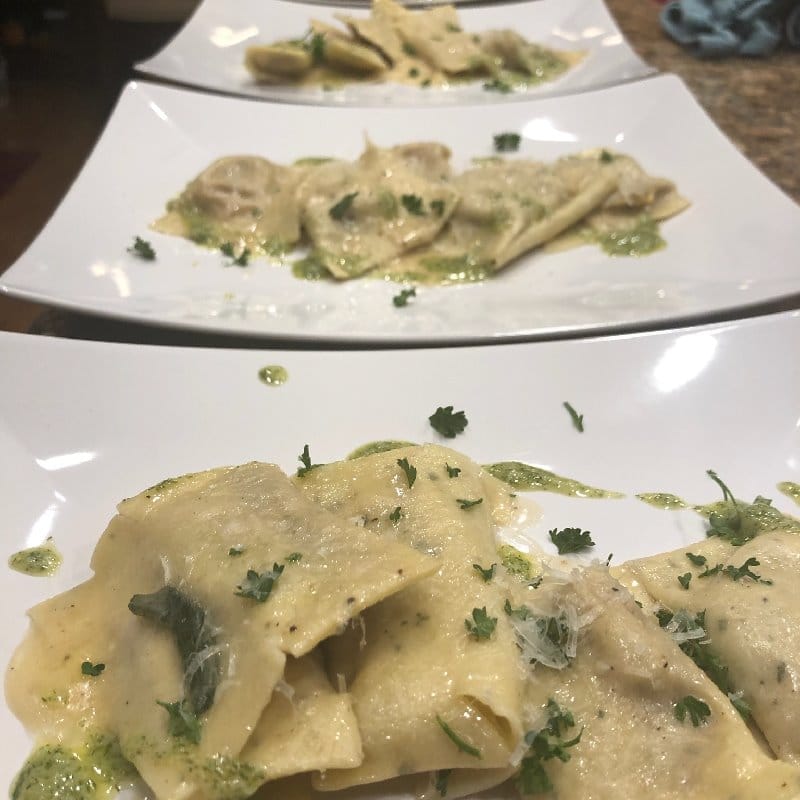 hand made spring ravioli 