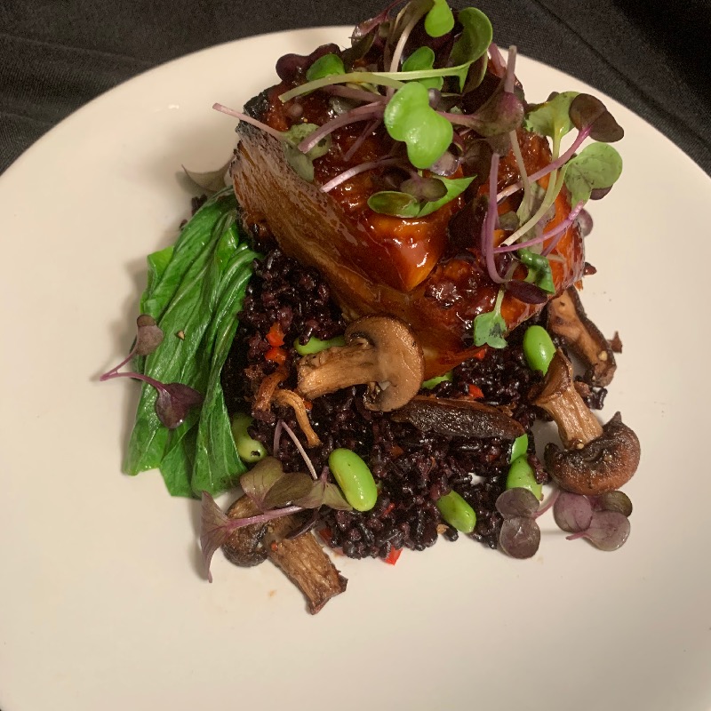 Miso Glazed Chilean Sea Bass with Forbidden Rice