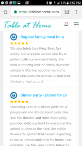 Private Chef Customer Reviews