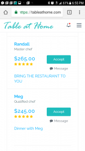 Table at Home proposals from chefs